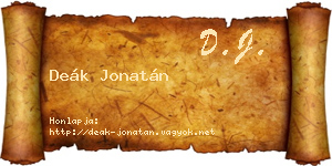 Deák Jonatán névjegykártya