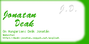 jonatan deak business card